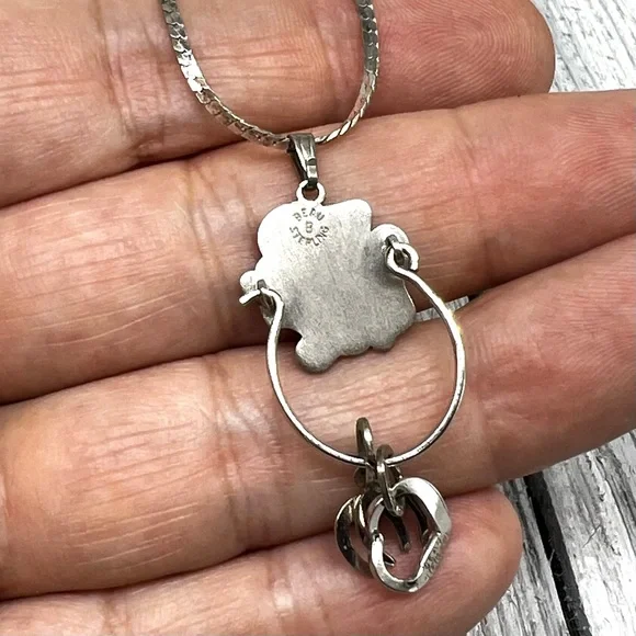 158. 925 Sterling signed Beau charm pendant necklace on Italy Sterling chain. - Picture 7 of 12